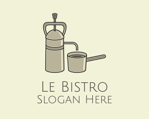 Steel French Press logo design