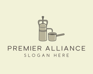 Steel French Press logo design