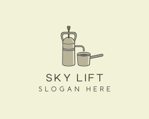 Steel French Press logo design