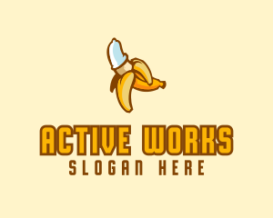 Naughty Condom Banana logo design