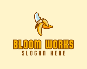 Naughty Condom Banana logo design