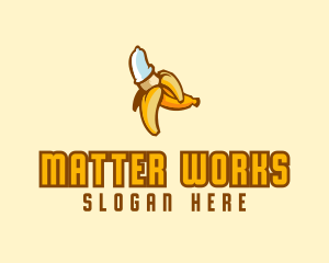 Naughty Condom Banana logo design