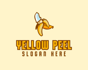 Naughty Condom Banana logo design