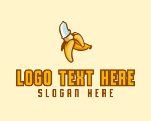 Product - Naughty Condom Banana logo design