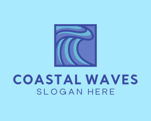 Surfing Water Wave logo design