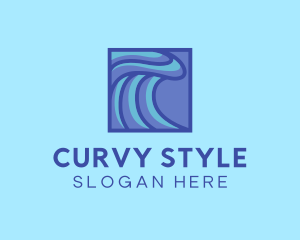 Surfing Water Wave logo design