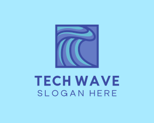 Surfing Water Wave logo design