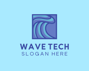 Surfing Water Wave logo design