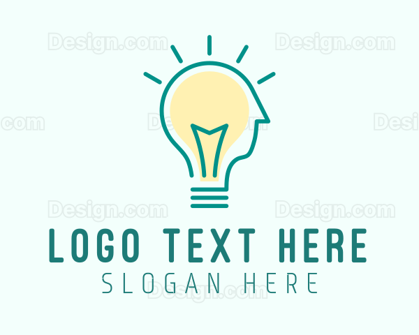 Person Lightbulb Idea Logo