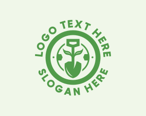 Lawn Shovel Gardening Logo