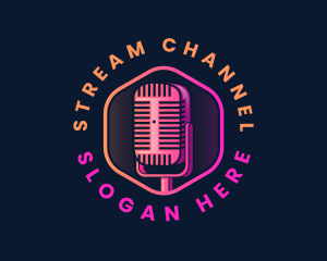 Podcast Media Streaming logo design