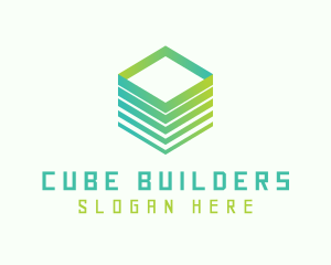 Green Cube 3D Tech logo design