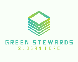 Green Cube 3D Tech logo design