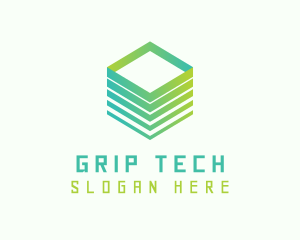 Green Cube 3D Tech logo design