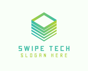 Green Cube 3D Tech logo design