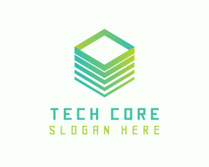 Green Cube 3D Tech logo design