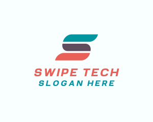 Business Tech Stripes Letter S logo design