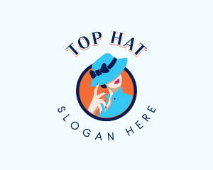 Hat Fashion Woman Model logo design