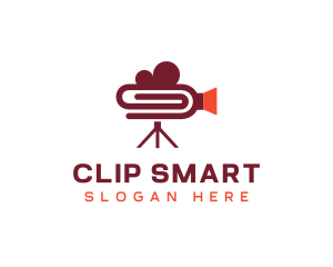 Paper Clip Video Camera logo design