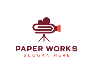 Paper Clip Video Camera logo design