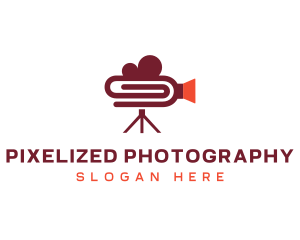 Paper Clip Video Camera logo design