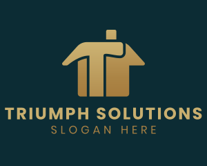 Gold Hammer House Construction logo design