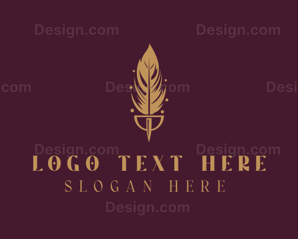 Golden Feather Quill Logo