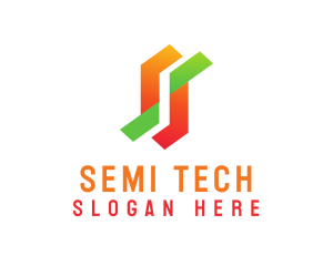 Modern Tech Letter S logo design