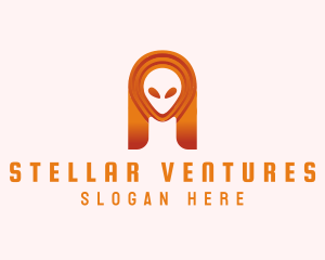 Alien Galaxy Letter A logo