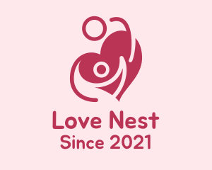 Lovely Couple Heart logo design