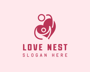 Lovely Couple Heart logo design