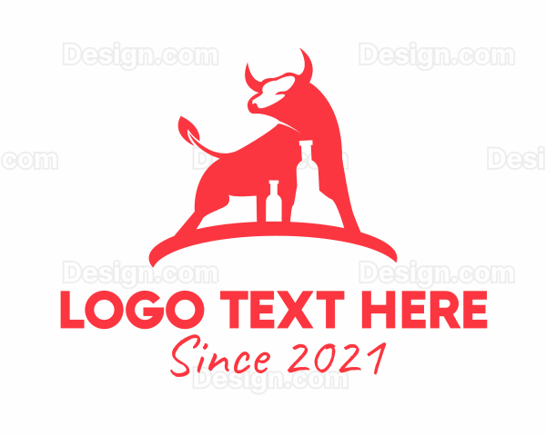 Bull Wine Bottle Logo