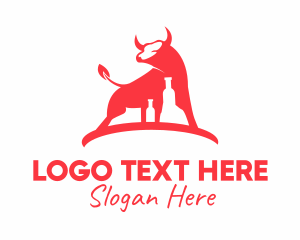 Bull Wine Bottle  Logo