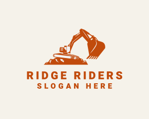 Orange Backhoe Machinery logo design