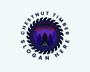 Saw Lumberjack Forestry logo design