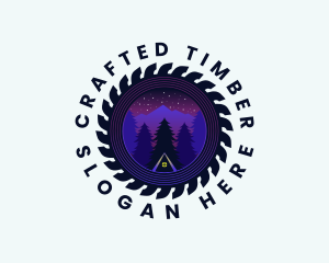 Saw Lumberjack Forestry logo design