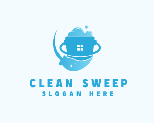 House Cleaning Bucket logo design