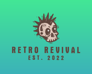 Retro Rustic Punk Skull logo