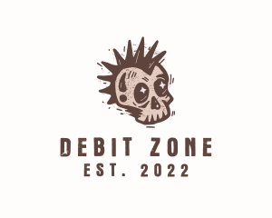 Retro Rustic Punk Skull logo design