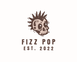 Retro Rustic Punk Skull logo design