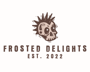 Retro Rustic Punk Skull logo design