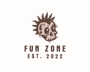 Retro Rustic Punk Skull logo design