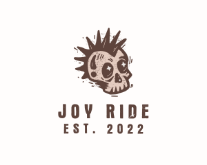 Retro Rustic Punk Skull logo design