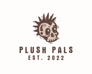 Retro Rustic Punk Skull logo design