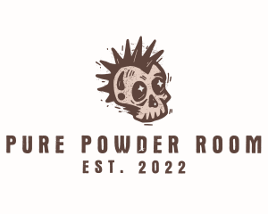 Retro Rustic Punk Skull logo design