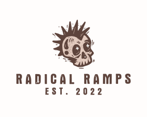 Retro Rustic Punk Skull logo