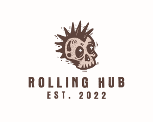 Retro Rustic Punk Skull logo design