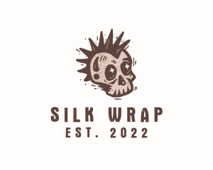 Retro Rustic Punk Skull logo design