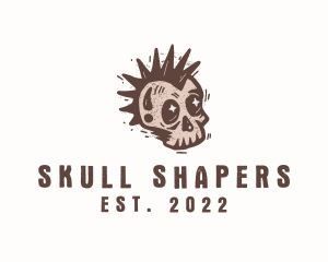 Retro Rustic Punk Skull logo design