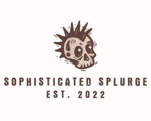 Retro Rustic Punk Skull logo design